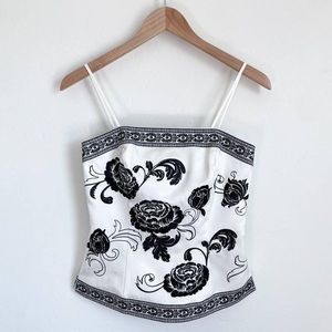 Size 12 black and white satin bustier, White House Black Market LIKE NEW